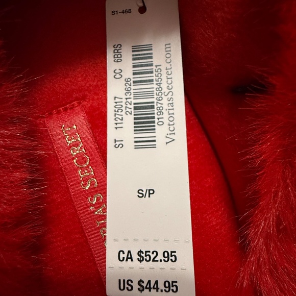 VICTORIA'S SECRET Luxe Plush Closed-Toe Slippers SZ S -Red NEW - Picture 11 of 12
